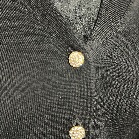 Talbots Women’s Merino Wool Cardigan with Sparkly Gold Buttons - Picture 3 of 5